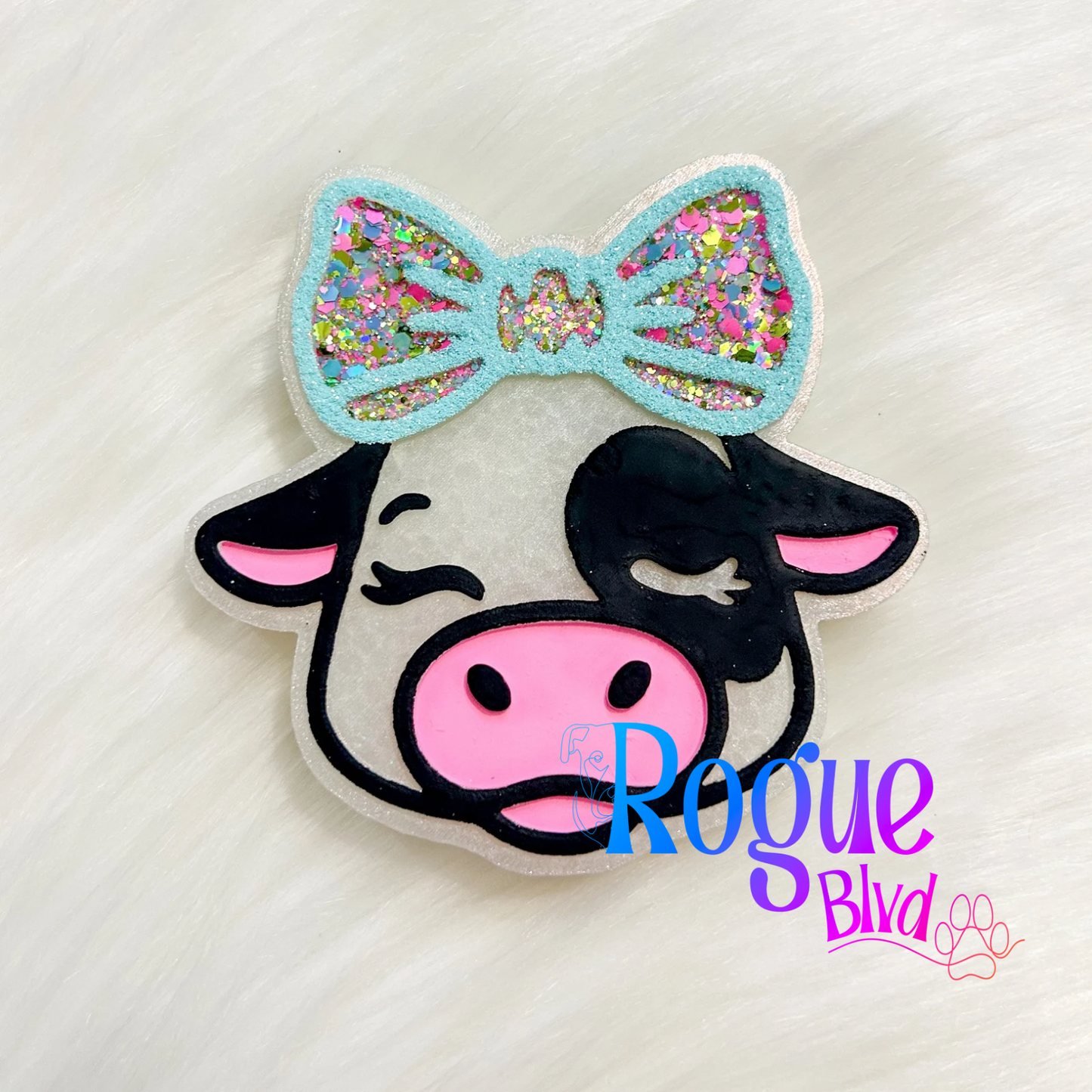 Cutie Cow with Bow Custom Freshie