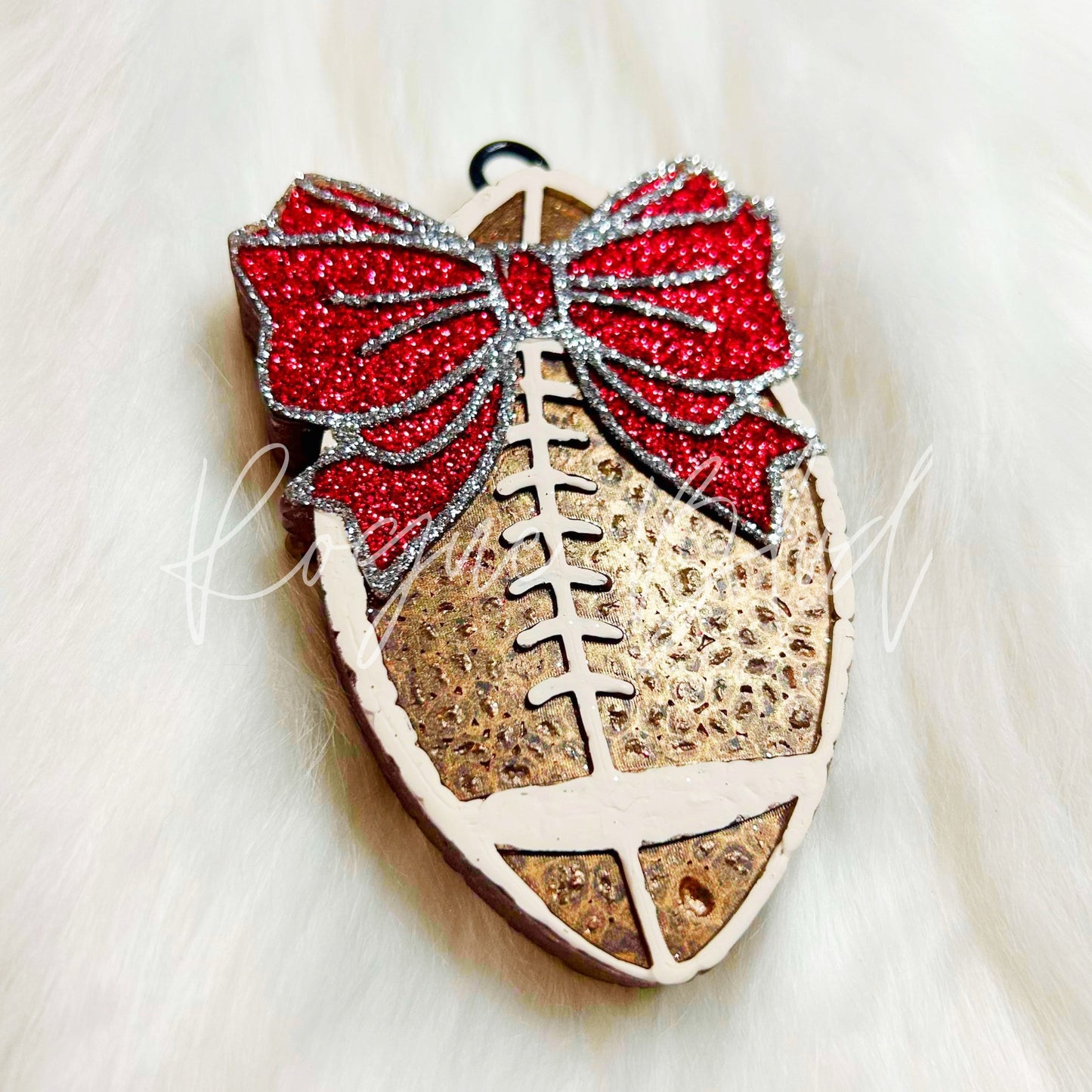 Football Bow Glitter