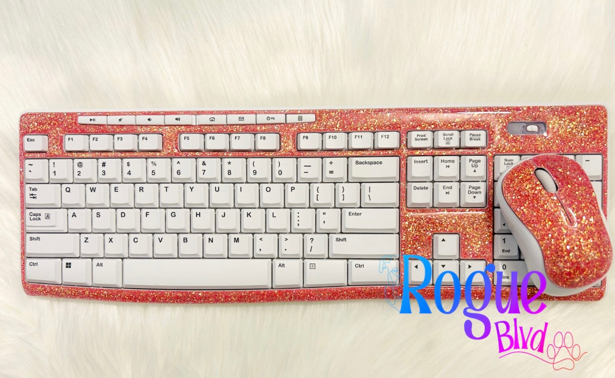 Glittered Keyboard Combo