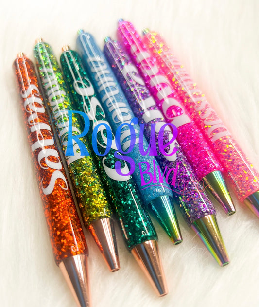 Single Color Custom Glitter Pen