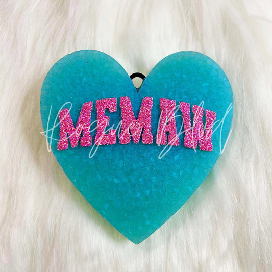 Teal Memaw Heart